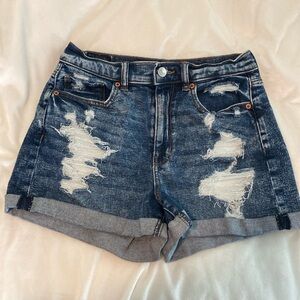 American Eagle Acid Wash Distresses Mom Shorts
